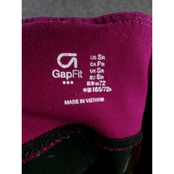 GAP Fit Pants Women Small Purple Striped Athleisure Workout Causal Preppy - Picture 8 of 13